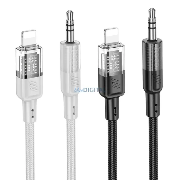 HOCO kábel AUX Audio Jack 3,5mm és Lightninng 8-pin UPA27 1,2m fekete