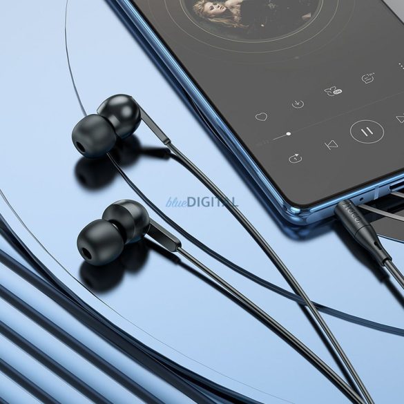 HOCO drót fülhallgató 3,5 mm-es jack mikrofonnal M124 fekete