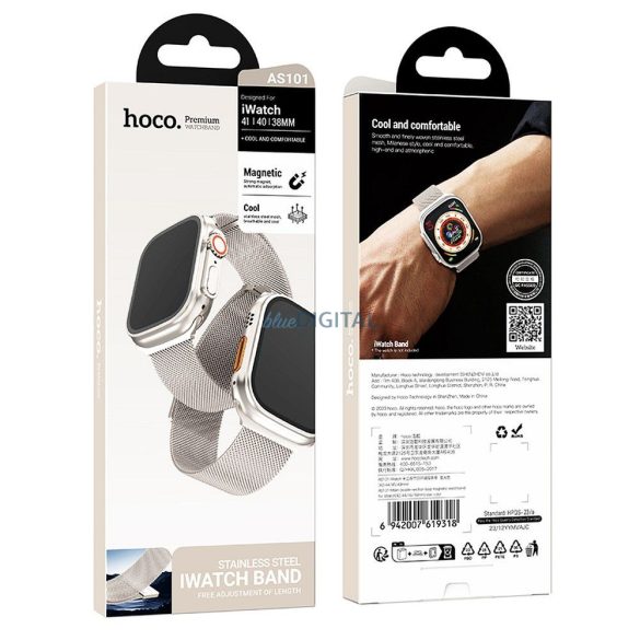 Hoco AS101 szíj Apple Watch 38 / 40 / 41 mm - ezüst színű