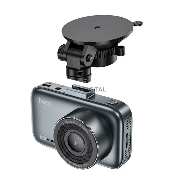 HOCO DV6 autós kamera képernyővel 3" + hátsó kamera - szürke