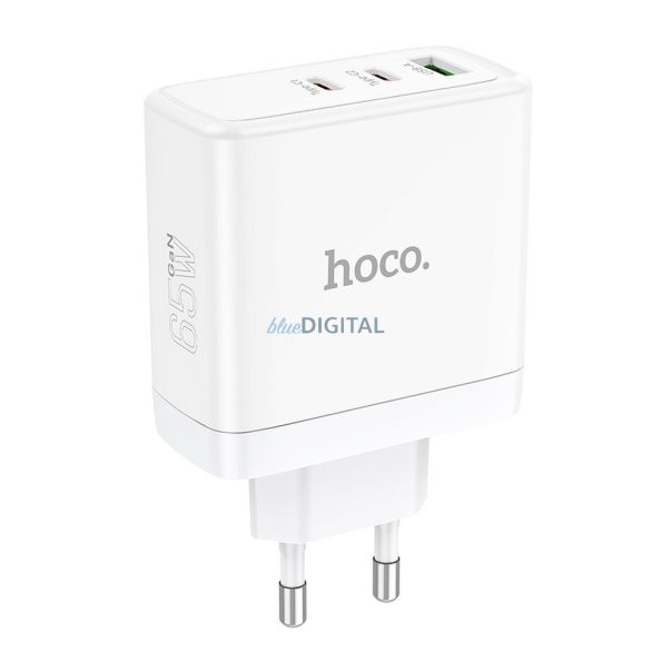 Hoco N30 hálózati töltő 1XUSB-A és 2xUSB-C csatlakozással QC PD 65W GaN - fehér