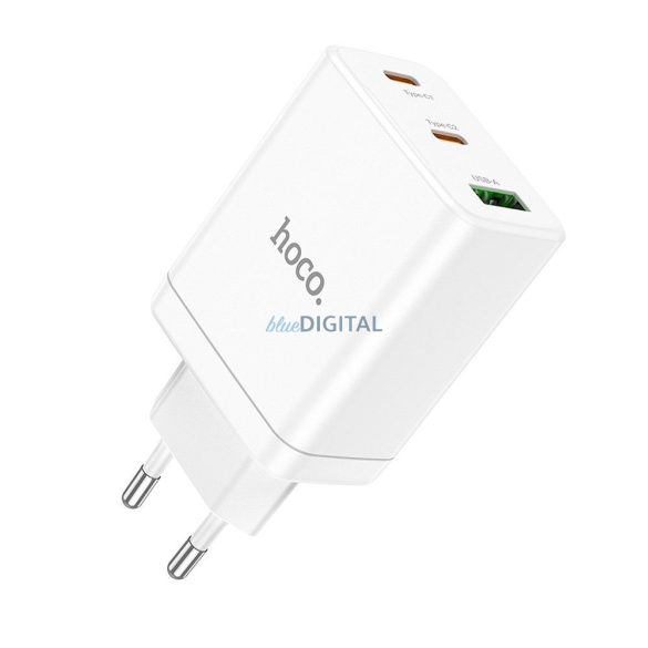 HOCO N33 hálózati töltő 1xUSB-A és 2xUSB-C csatlakozással 35W - fehér