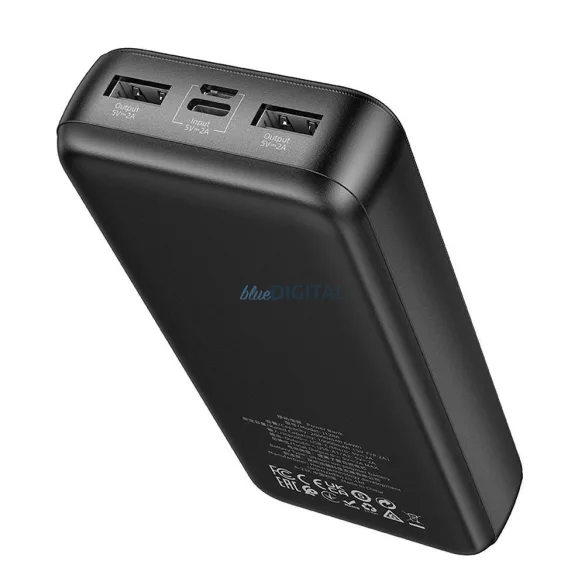 Hoco J128A powerbank 20000mAh 2A fekete - fekete