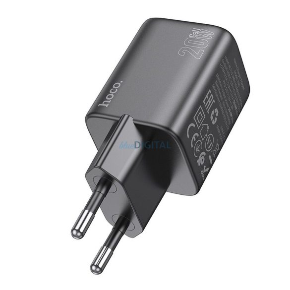 Hoco N40 hálózati töltő 1xUSB-C csatlakozással QC PD 20W - fekete