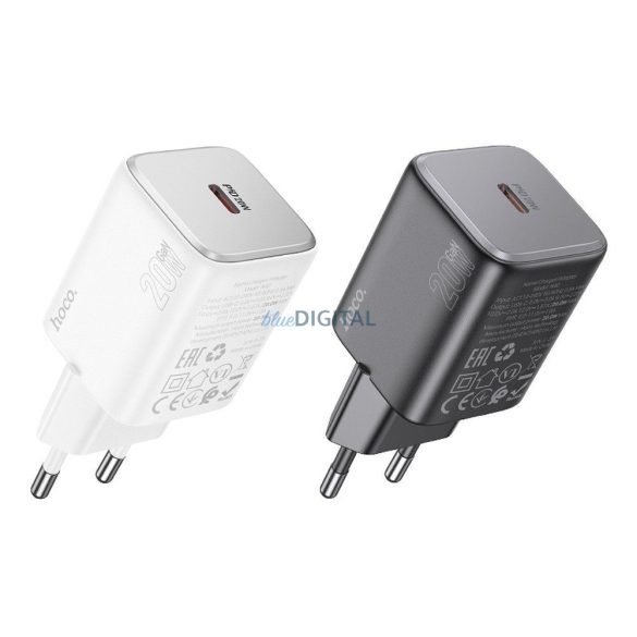 Hoco N40 hálózati töltő 1xUSB-C csatlakozással QC PD 20W - fekete