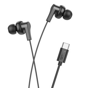 Hoco M114 vezetékes fülhallgató mikrofonnal, Type-C csatlakozóval - fekete