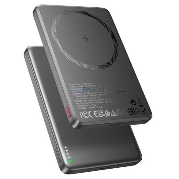 Hoco Q26 MagSafe-kompatibilis powerbank 5000mAh 2A 20W PD QC szürke - szürke