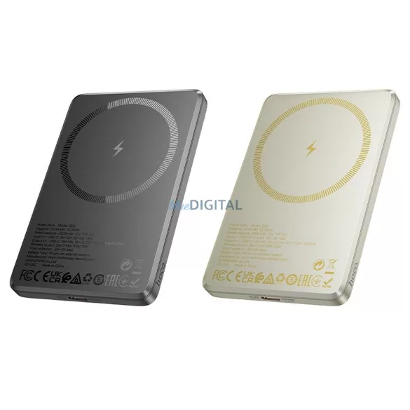 Hoco Q26 MagSafe-kompatibilis powerbank 5000mAh 2A 20W PD QC szürke - szürke