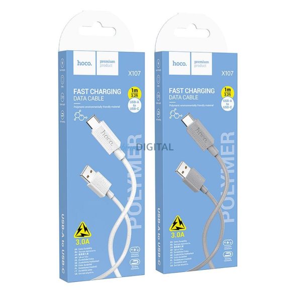 Hoco X107 USB-A - Type-C kábel 3A 1m - fehér