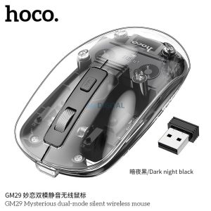 HOCO számítógépes vezeték nélküli egér 2,4G 1600 dpi GM29 dark night fekete