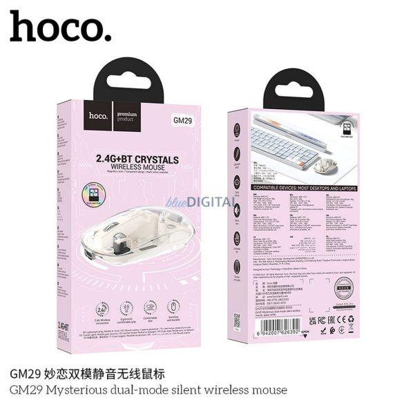 Hoco GM29 vezeték nélküli egér 2,4G 1600 dpi - fehér