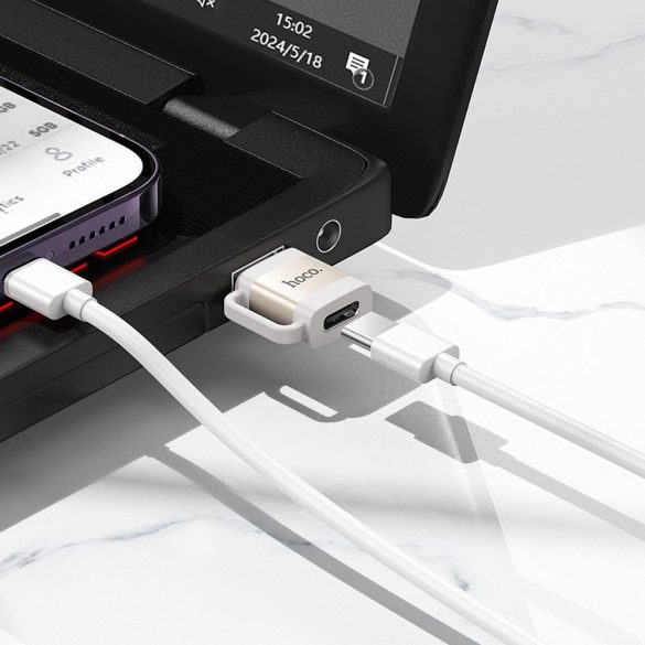 Hoco UA31D adapter USB-A - Type-C 3A OTG - szürke