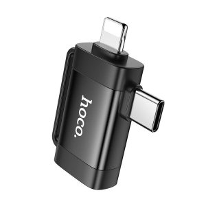 Hoco UA31F adapter Type-C/Lightning - USB-A OTG - fekete