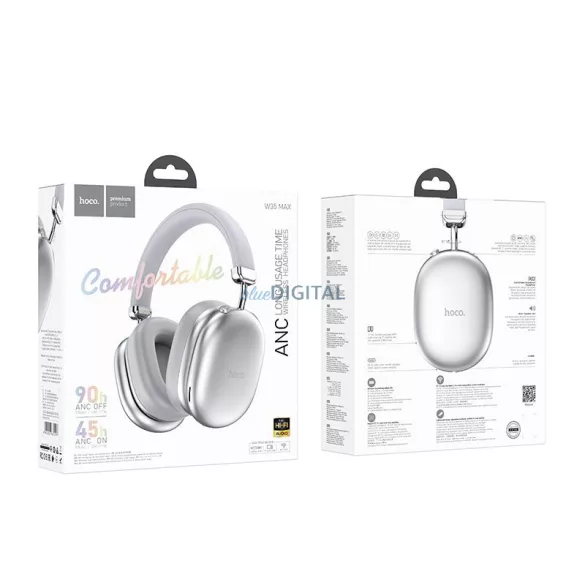 HOCO vezeték nélküli fejhallgató bluetooth ANC W35 Max fehér
