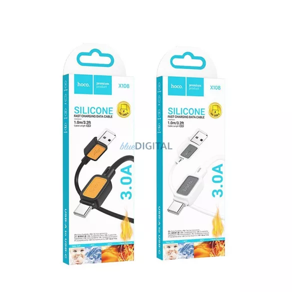 HOCO kábel USB-A - Typ C 3A 3A X108 1 m fekete