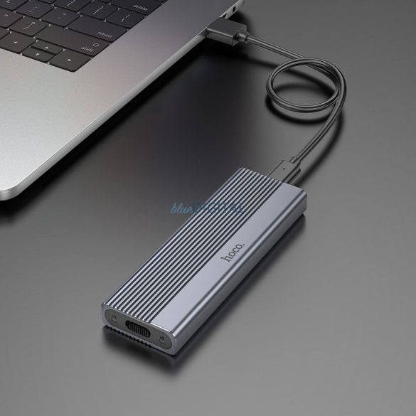 HOCO tokozás M.2 SATA SSD meghajtókhoz M kulcs B+M kulcs akár 4TB USB A USB3.2 / 6GBps HB47 fém szürke