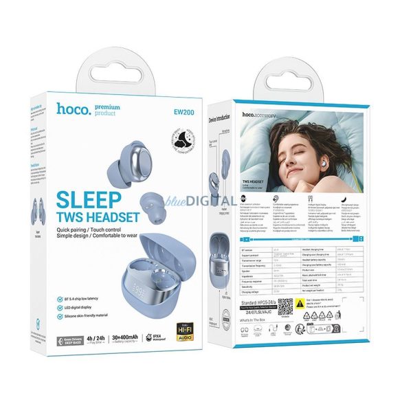 Hoco EW200 TWS Bluetooth vezeték nélküli fülhallgató - kék