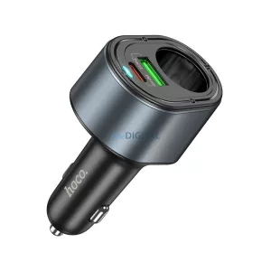 HOCO autós töltő USB-A + C típus + szivargyújtó PD QC3.0 3A 35W Z56 fekete