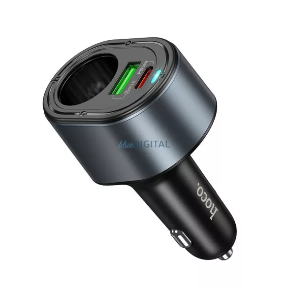 HOCO autós töltő USB-A + C típus + szivargyújtó PD QC3.0 3A 35W Z56 fekete