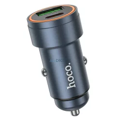   HOCO autós töltő USB-A + C típus PD QC3.0 3A 30W Z57A fémszürke