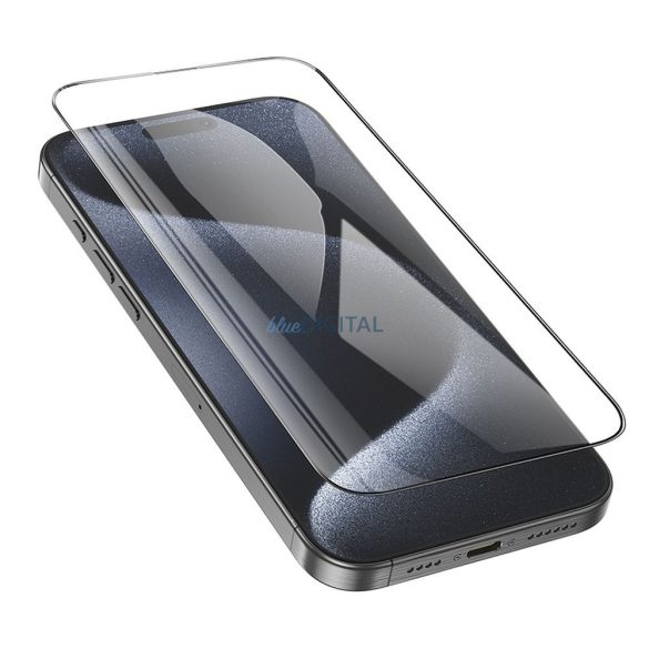 Hoco 5D Guardian Shield edzett üveg fekete szegéllyel iPhone 16 Pro - 10 db