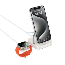   Hoco CQ16A 3-az-1-ben vezeték nélküli töltő 5W - tejfehér