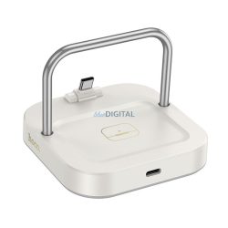   HOCO asztali töltő 2in1 Type C + vezeték nélküli töltés 5W PD QC 3A 30W CQ16B tejfehér