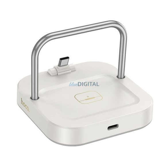 HOCO asztali töltő 2in1 Type C + vezeték nélküli töltés 5W PD QC 3A 30W CQ16B tejfehér