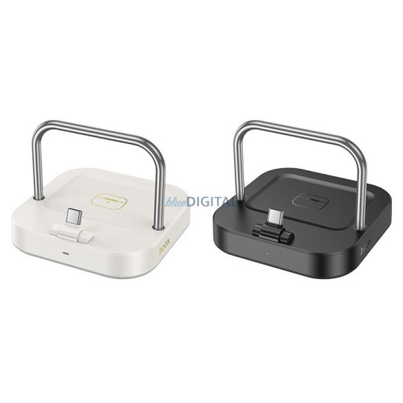 HOCO asztali töltő 2in1 Type C + vezeték nélküli töltés 5W PD QC 3A 30W CQ16B tejfehér