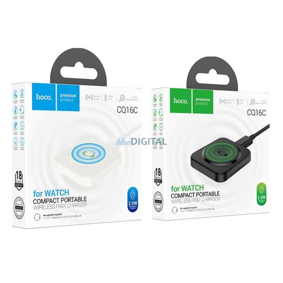 HOCO vezeték nélküli töltő kompatibilis APPLE iWatch 2,5W CQ16C tejfehérrel