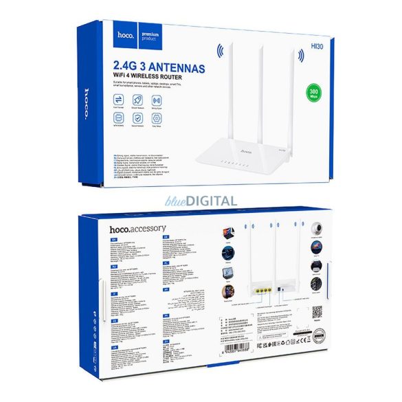 HOCO vezeték nélküli router WiFi4 HI30 fehér