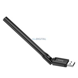   HOCO vezeték nélküli hálózati kártya külső antennával USB Wifi4 HI32 fekete