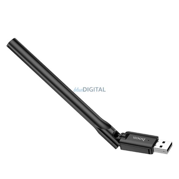 HOCO vezeték nélküli hálózati kártya külső antennával USB Wifi4 HI32 fekete