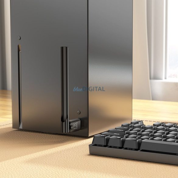 HOCO vezeték nélküli hálózati kártya külső antennával USB Wifi4 HI32 fekete