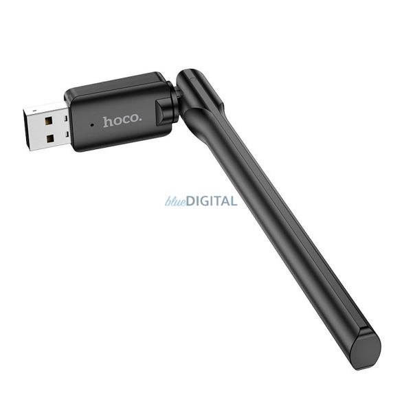 HOCO vezeték nélküli hálózati kártya külső antennával USB Wifi4 HI32 fekete