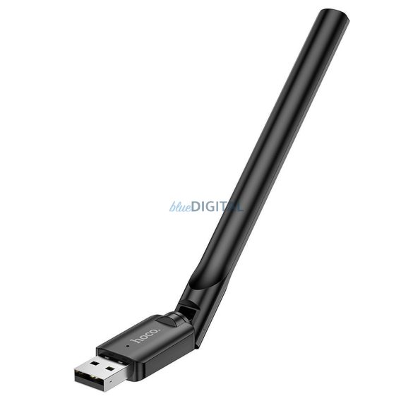 HOCO vezeték nélküli hálózati kártya külső antennával USB Wifi4 HI32 fekete