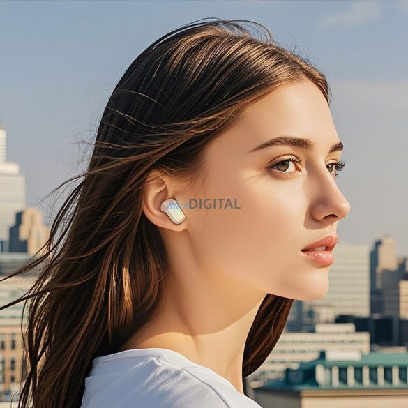 Hoco EQ20 TWS Bluetooth vezeték nélküli fülhallgató ANC, ENC - törtfehér