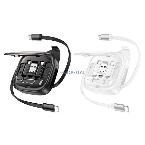 Hoco U140 Type-C - Lightning/micro USB/Type-C kábel 60W 3A PD 0.95m - fekete