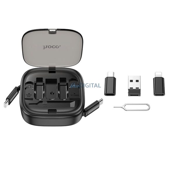 Hoco U140 Type-C - Lightning/micro USB/Type-C kábel 60W 3A PD 0.95m - fekete