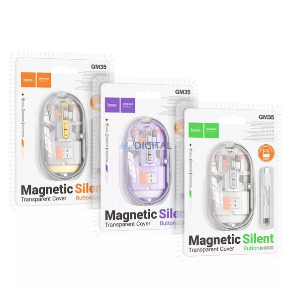 HOCO számítógépes vezeték nélküli egér dual-mode SILENT 2,4G 1600 dpi GM35 fehér