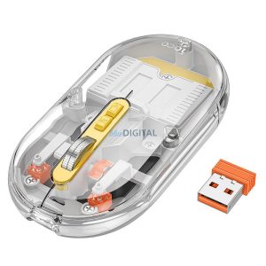 HOCO számítógépes vezeték nélküli egér kettős üzemmódú SILENT 2,4G 1600 dpi GM35 űrszürke