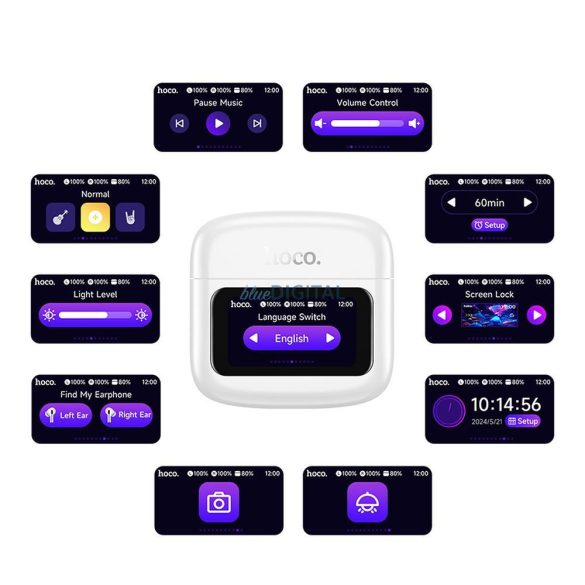 Hoco EQ14 TWS Bluetooth vezeték nélküli fülhallgató - fehér