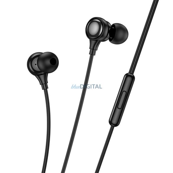 Hoco M116 vezetékes fülhallgató mikrofonnal 3.5mm jack csatlakozóval - fekete