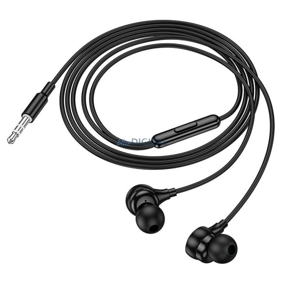 Hoco M116 vezetékes fülhallgató mikrofonnal 3.5mm jack csatlakozóval - fekete