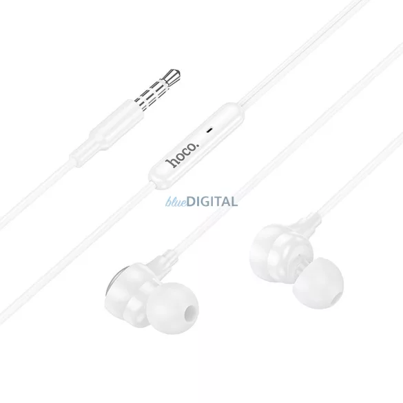 Hoco M116 vezetékes fülhallgató mikrofonnal 3.5mm jack csatlakozóval - fehér