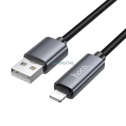 Kábel USB-A Lightning Hoco 2,4A kijelzővel 1 m X112 fekete