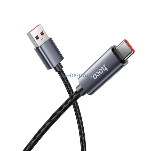 Kábel USB-A és USB C Hoco 5A Hoco 5A kijelzővel 1 m X112 fekete