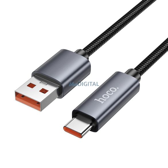 Kábel USB-A és USB C Hoco 5A Hoco 5A kijelzővel 1 m X112 fekete