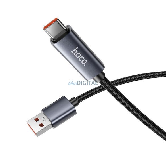 Kábel USB-A és USB C Hoco 5A Hoco 5A kijelzővel 1 m X112 fekete