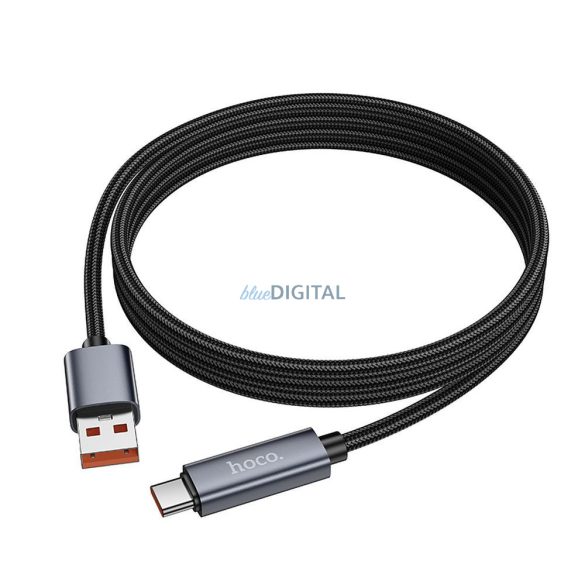 Kábel USB-A és USB C Hoco 5A Hoco 5A kijelzővel 1 m X112 fekete